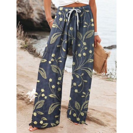 Women Floral Long Pant Casual Spring/Fall Trousers