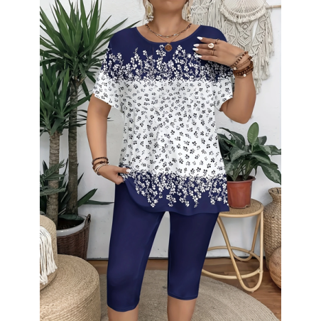 Women Floral Short Sleeve Tee T-shirt Crew Neck Printing Casual Summer Graphic Tee Top