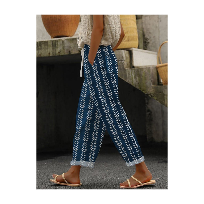 Women Geometric Long Pants Casual Spring/Fall Trousers