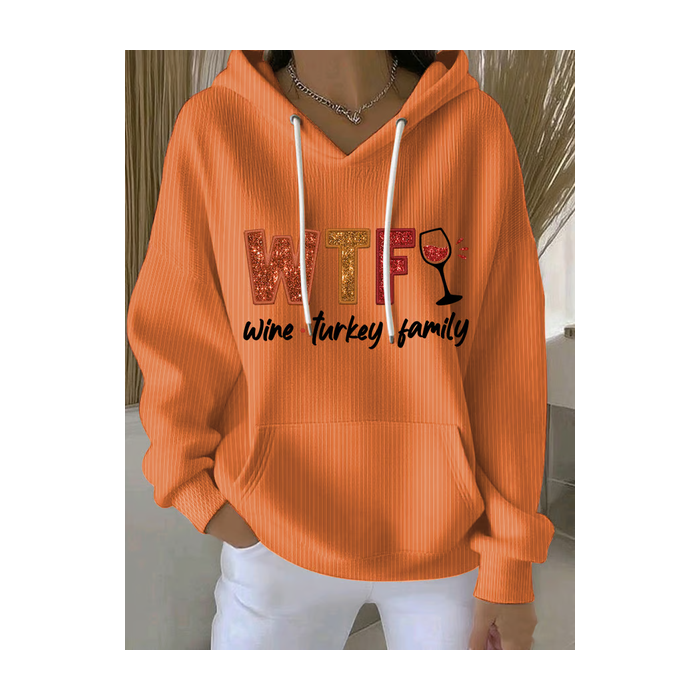 Women Text Letters Spring/Fall Printing Long Sleeve Casual Daily Hoodie