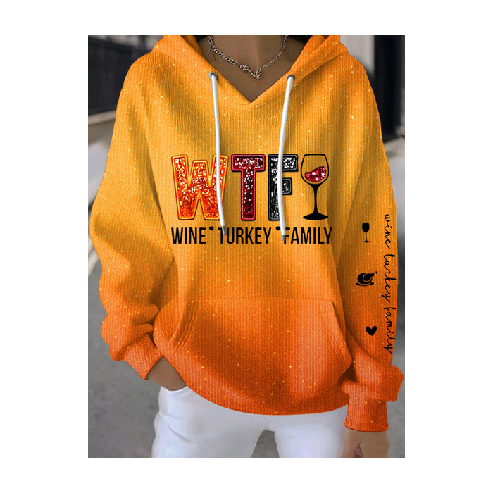 Women Text Letters Spring/Fall Printing Long Sleeve Casual Daily Hoodie