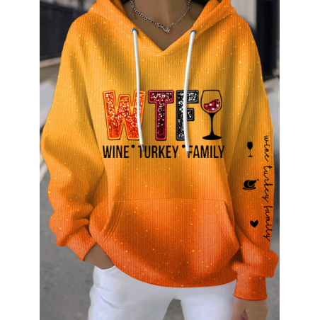 Women Text Letters Spring/Fall Printing Long Sleeve Casual Daily Hoodie