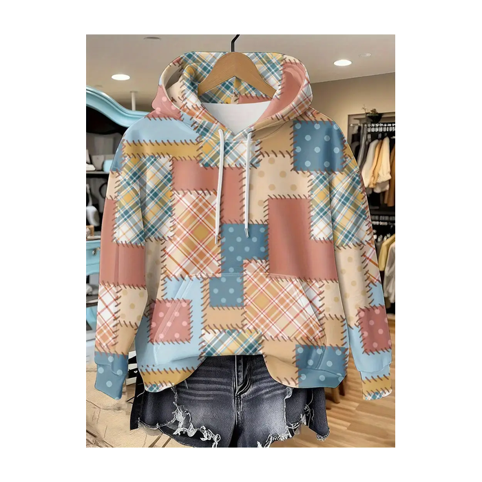 Women Abstract Spring/Fall Printing Long Sleeve Casual Daily Hoodie