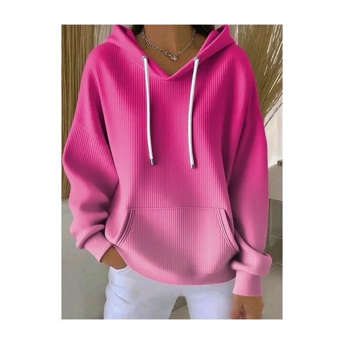 Women Ombre Spring/Fall Printing Long Sleeve Casual Daily Hoodie