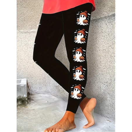 Women Halloween Casual All Season Printing Long Leggings