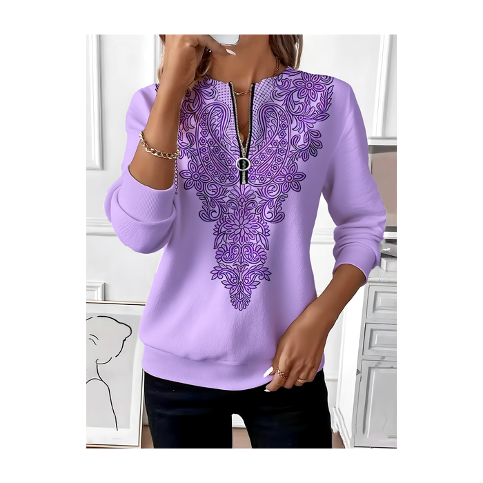 Women Ombre Crew Neck Vintage Spring/Fall Long Sleeve Sweatshirt