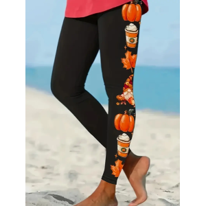 Women Halloween Casual All Season Printing Long Leggings