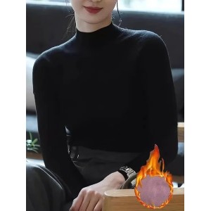 Women Plain Long Sleeve Tee T-shirt V Neck Split Joint Vintage Spring/Fall Top