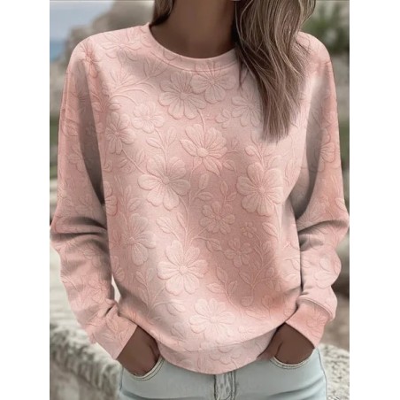 Women Floral Crew Neck Printing Casual Spring/Fall Long Sleeve Sweatshirt