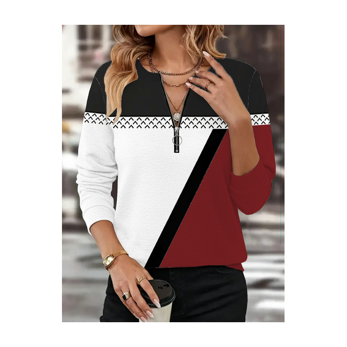 Women Abstract Crew Neck Printing Casual Spring/Fall Long Sleeve Sweatshirt