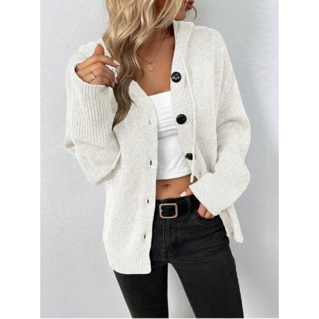 Women Plain Spring/Fall Cover-up Vintage Split Joint Lightweight Cardigan