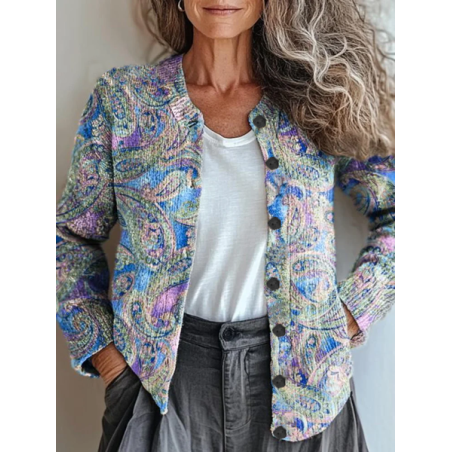 Women Floral Vintage Spring/Fall Printing Cardigan