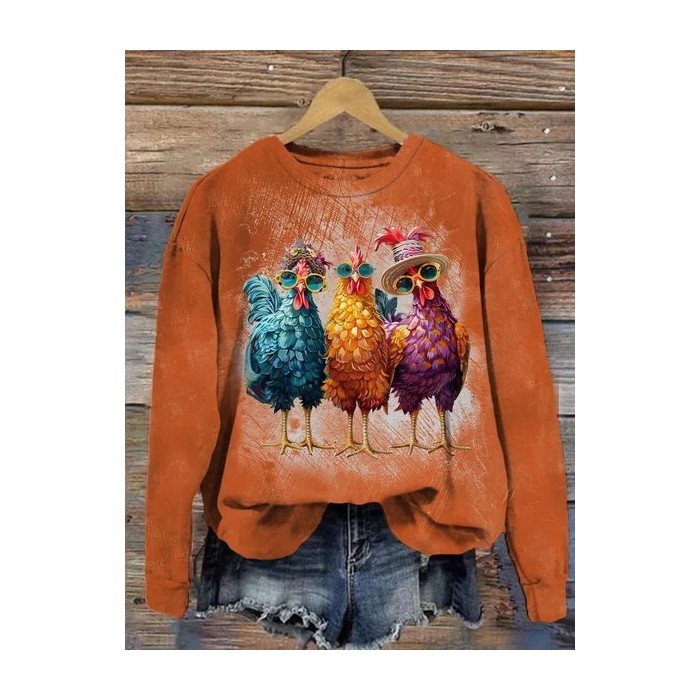 Women's Crew Neck Halloween Printing Vintage Spring/Fall Long Sleeve Sweatshirt