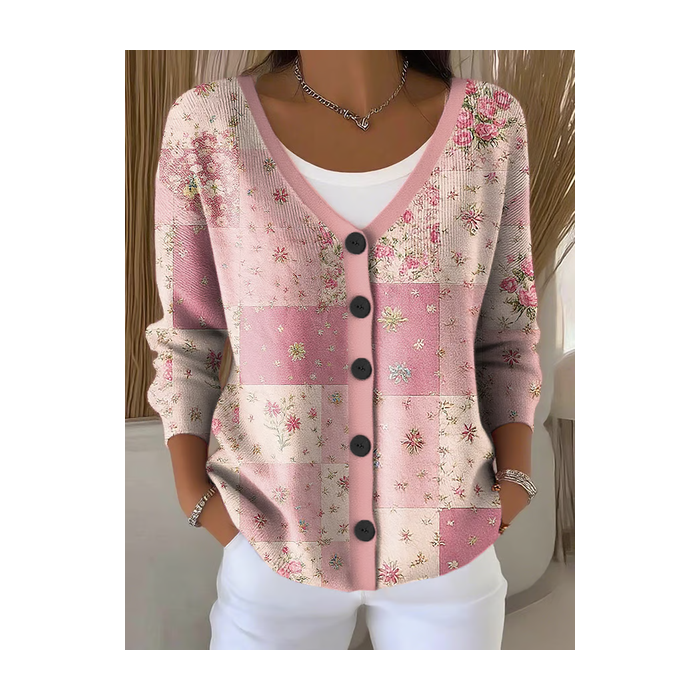 Women Floral Casual Spring/Fall Printing Cardigan