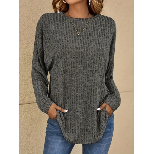 Women Abstract Long Sleeve Tee T-shirt Crew Neck Printing Casual Spring/Fall Graphic Tee Top