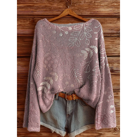 Women's Floral Print Casual Long Sleeve Top