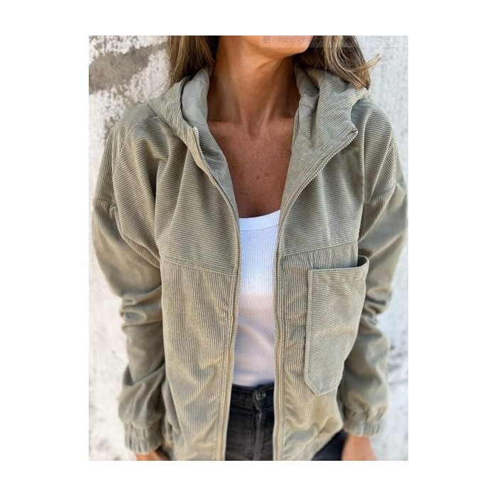 Women Spring/Fall Outerwear Vintage Split Joint Plain Long Sleeve Stand Collar Jacket