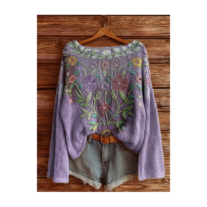 Women's Floral Print Casual Long Sleeve Top