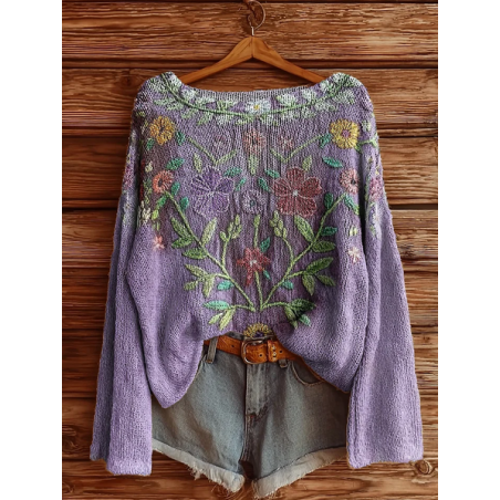 Women's Floral Print Casual Long Sleeve Top