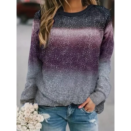 Women Abstract Crew Neck Printing Casual Spring/Fall Long Sleeve Sweatshirt