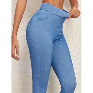 Women Plain Casual All Season Split Joint Long Leggings