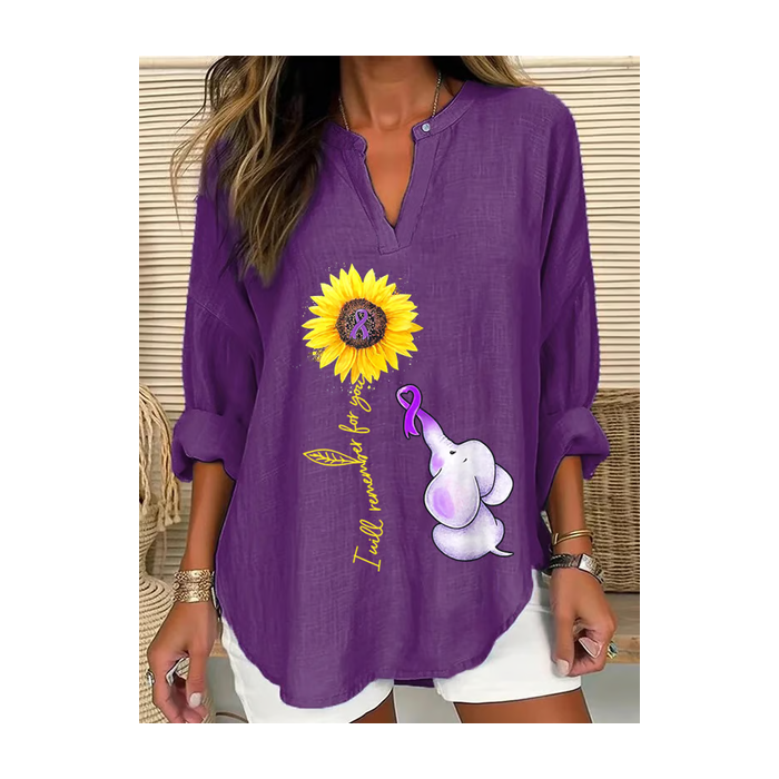 Women Text Letters Long Sleeve Blouse Spring/Fall Printing V Neck Daily Casual Top