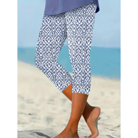 Women's Trousers Elastic Waist Legging Daily Going Out Casual Printing Floral Summer Pants