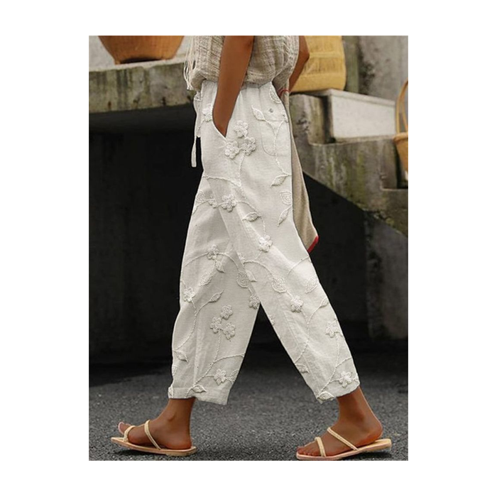 Women Floral Long Pant Casual Spring/Fall Trousers