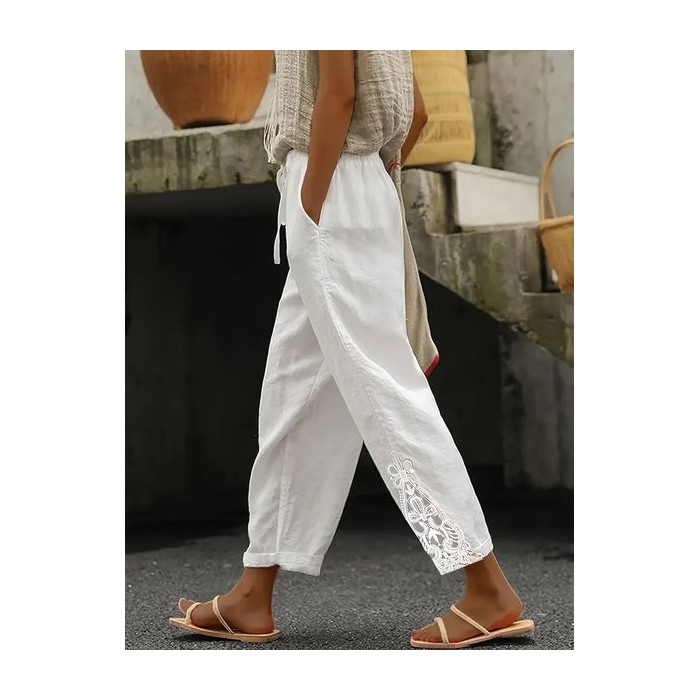 Women Floral Long Pant Casual Spring/Fall Trousers