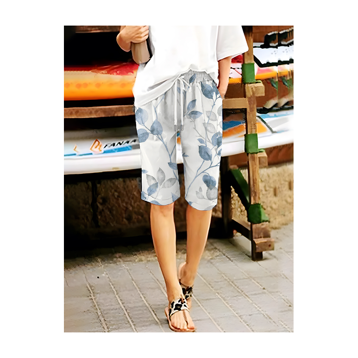 Women Floral Fifth Pants Pant Casual Summer Trousers