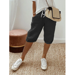 Women Plain Fifth Pants Pant Casual Summer Trousers