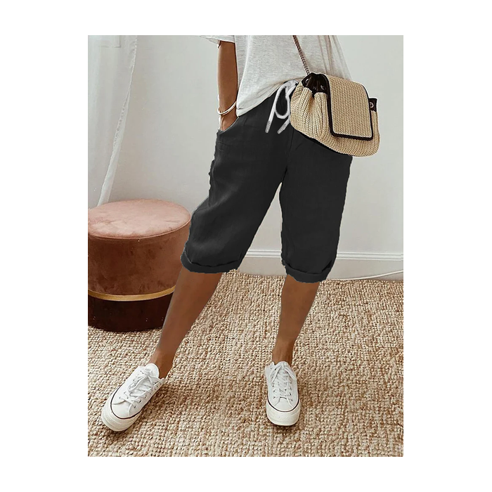 Women Plain Fifth Pants Pant Casual Summer Trousers