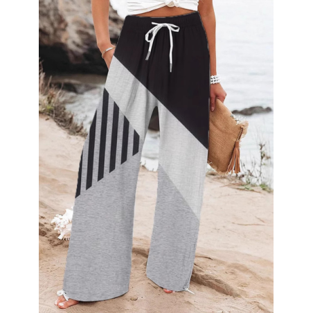 Women Striped Long Pant Casual Spring/Fall Trousers