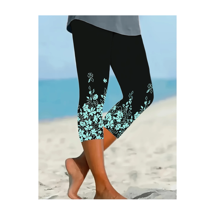 Women's Trousers Elastic Waist Legging Daily Going Out Casual Printing Floral Summer Pants
