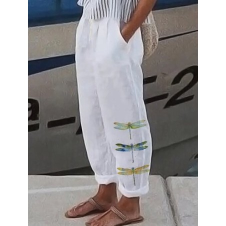Women Dragonfly Long Pants Casual Spring/Fall Trousers