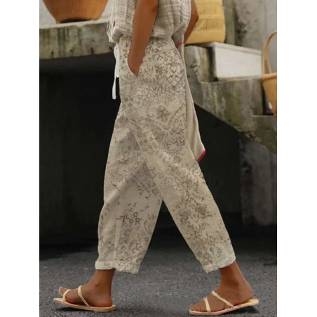 Women Floral Long Pants Casual Spring/Fall Trousers