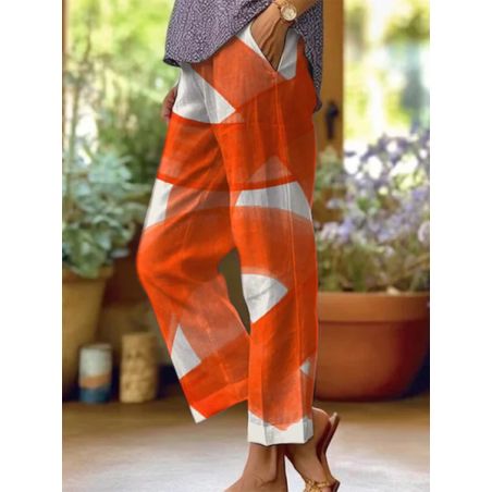 Women Abstract Long Pants Casual Spring/Fall Trousers