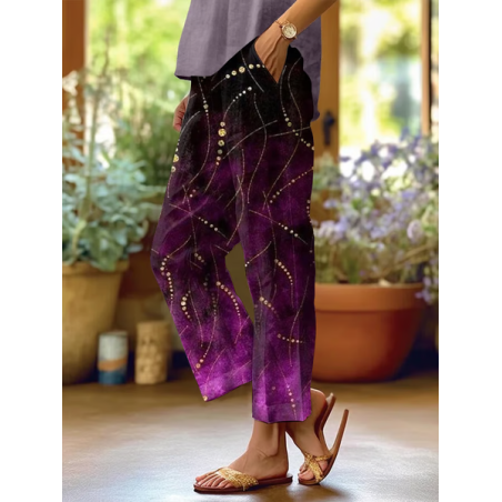 Women Abstract Long Pants Casual Spring/Fall Trousers