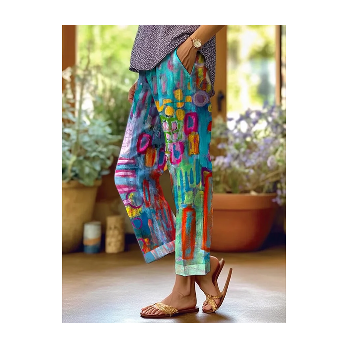 Women Abstract Long Pants Casual Spring/Fall Trousers