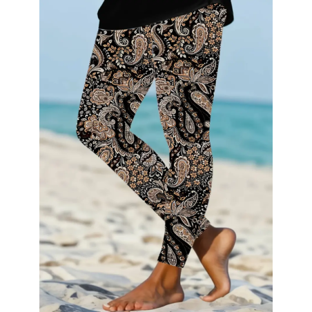 Women Floral Casual All Season Printing Long Leggings