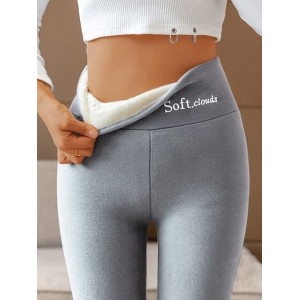 Women's Casual Plain Winter Ankle Pants Leggings