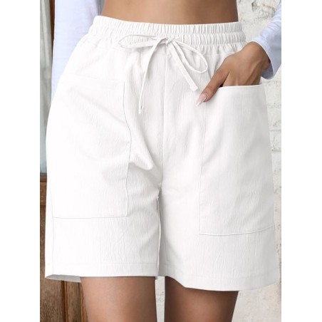 Women Plain Fifth Pants Straight Pants Casual Summer Shorts