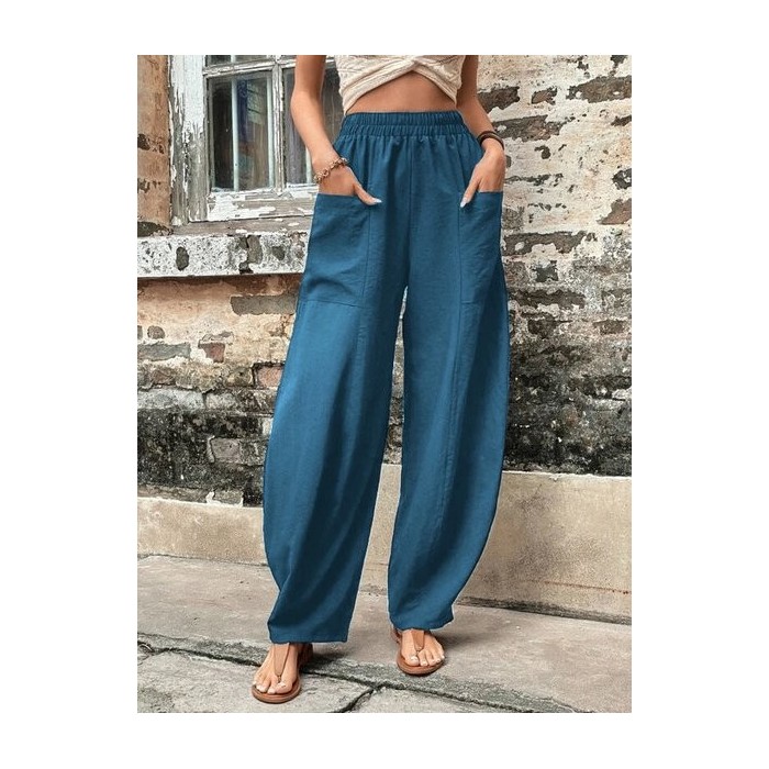 JFN Cotton-blend Plain Casual Casual Pants