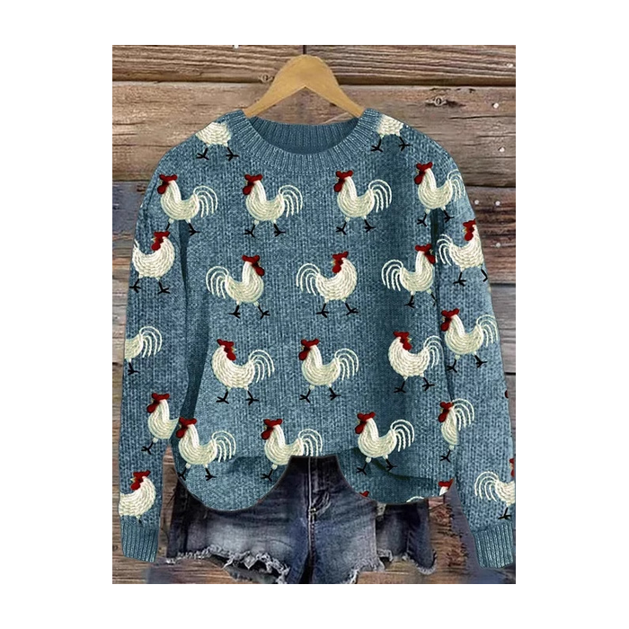 Women's Crew Neck Animal Casual Spring/Fall Long Sleeve Sweatshirt