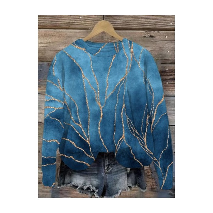 Women's Crew Neck Abstract Casual Spring/Fall Long Sleeve Sweatshirt