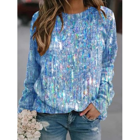 Loose Casual Plain Crew Neck Sweatshirt