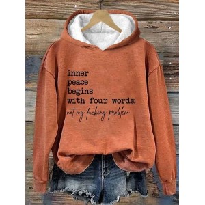 Women's Text Letters Spring/Fall Cotton Long Sleeve Casual Daily Hoodie