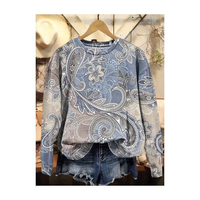 Women's Crew Neck Floral Printing Casual Spring/Fall Long Sleeve Sweatshirt