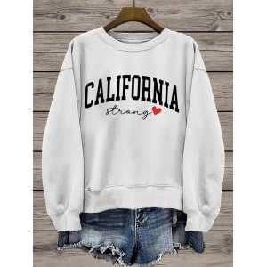 Women's Crew Neck Text Letters Printing Casual Spring/Fall Long Sleeve Sweatshirt