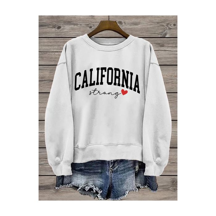 Women's Crew Neck Text Letters Printing Casual Spring/Fall Long Sleeve Sweatshirt